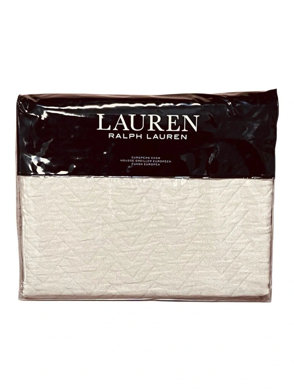 Lauren Ralph Lauren KAIA EURO Sham Natural Chevron Matelasse Luxury $135